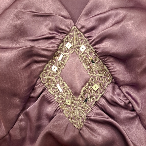Lane Bryant Purple Satin Beaded Glam Y2K Babydoll Going Out Blouse Size 14 - Picture 6 of 9